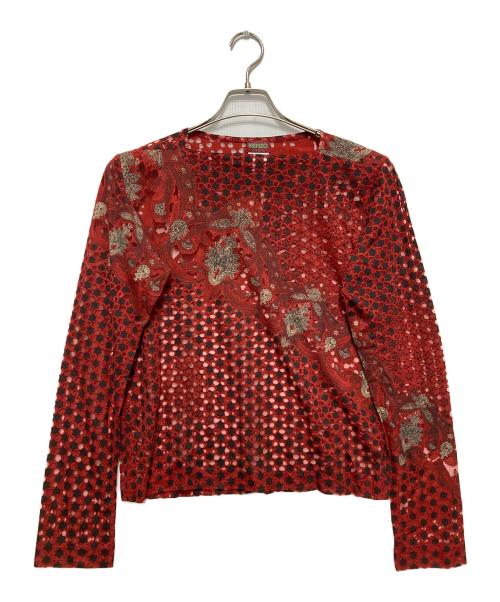 KENZO（ケンゾー）KENZO (ケンゾー) ジャガードシアーカットソー レッド サイズ:SIZE38の古着・服飾アイテム