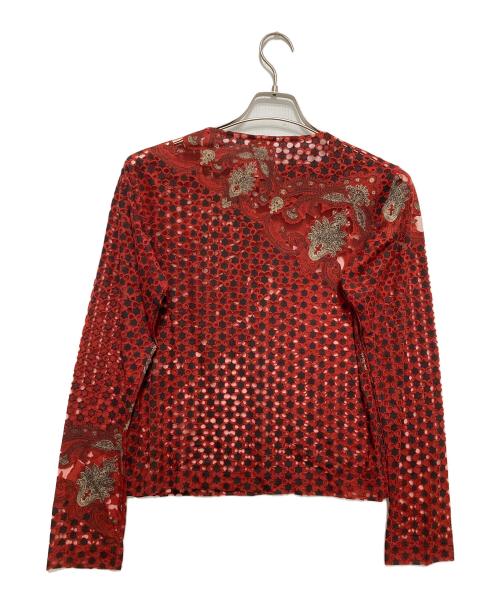 KENZO（ケンゾー）KENZO (ケンゾー) ジャガードシアーカットソー レッド サイズ:SIZE38の古着・服飾アイテム