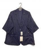 MaxMaraマックスマーラ）の古着「リネンストライプ1Bジャケット」｜ネイビー