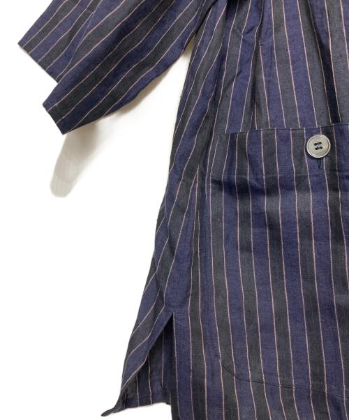 MaxMara（マックスマーラ）MaxMara (マックスマーラ) リネンストライプ1Bジャケット ネイビー サイズ:SIZE40の古着・服飾アイテム