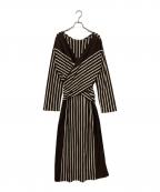 CURRENTAGEカレンテージ）の古着「リボンマキシワンピース」｜ブラウン