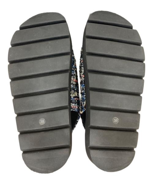 UNITED ARROWS TOKYO（ユナイテッドアローズトウキョウ）UNITED ARROWS TOKYO (ユナイテッドアローズトウキョウ) ツイードフラットサンダル ブラック サイズ:SIZE 24cmの古着・服飾アイテム