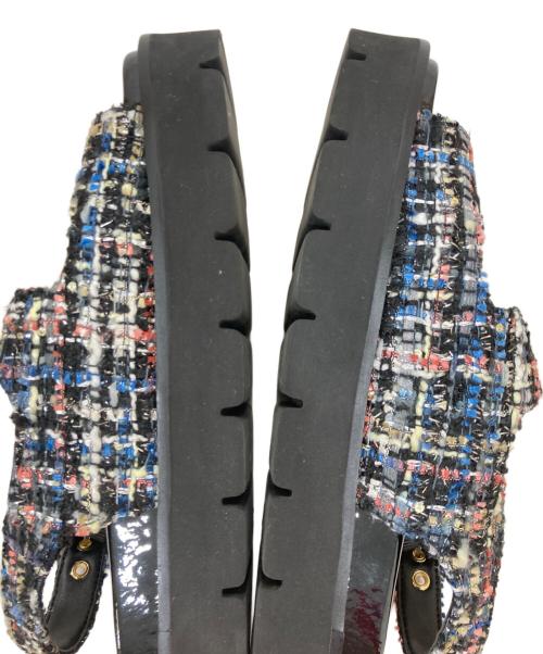 UNITED ARROWS TOKYO（ユナイテッドアローズトウキョウ）UNITED ARROWS TOKYO (ユナイテッドアローズトウキョウ) ツイードフラットサンダル ブラック サイズ:SIZE 24cmの古着・服飾アイテム