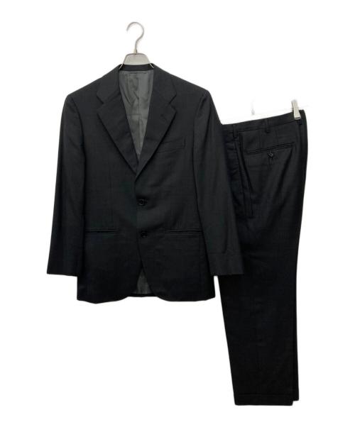TOMORROW LAND PILGRIM（トゥモローランド ピルグリム）TOMORROW LAND PILGRIM (トゥモローランド ピルグリム) ウールツイル段返り3Bシングルセットアップスーツ ブラック サイズ:SIZE 46の古着・服飾アイテム