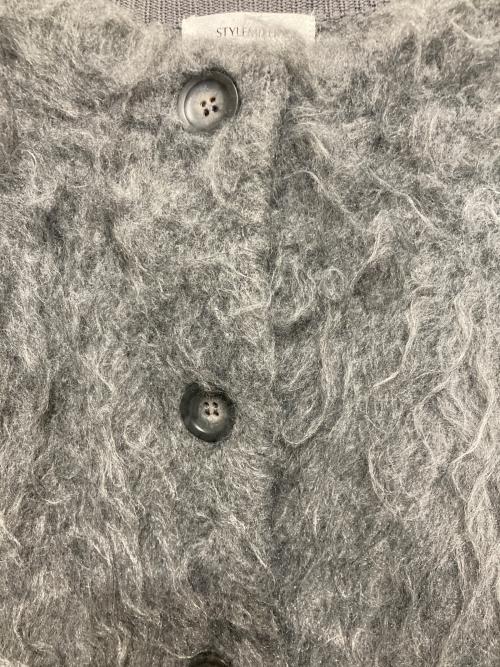 STYLE MIXER（スタイルミキサー）STYLE MIXER (スタイルミキサー) ヘアリーカールクルーニットカーデ グレー サイズ:Freeの古着・服飾アイテム