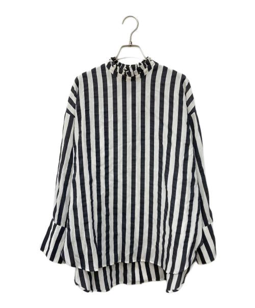 Spick and Span（スピック＆スパン）Spick and Span (スピックアンドスパン) フリルカラーストライプシャツ ホワイト サイズ:なしの古着・服飾アイテム