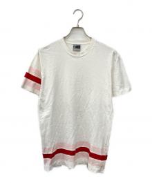 A BATHING APE（ア ベイシング エイプ）の古着「ボーダープリントTシャツ」｜ホワイト