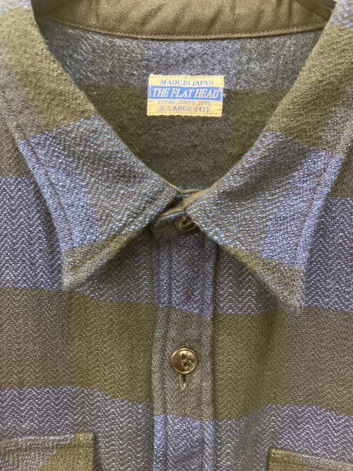 THE FLAT HEAD（ザ・フラットヘッド）THE FLAT HEAD (ザ・フラットヘッド) ネルシャツ ブルー サイズ:XLの古着・服飾アイテム