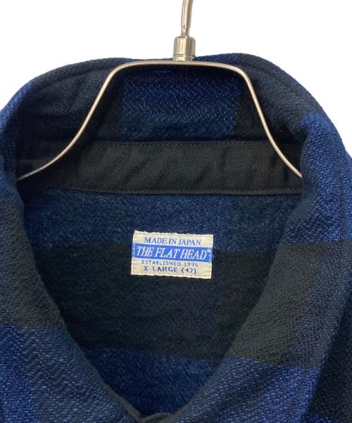 THE FLAT HEAD（ザ・フラットヘッド）THE FLAT HEAD (ザ・フラットヘッド) ネルシャツ ブルー サイズ:XLの古着・服飾アイテム