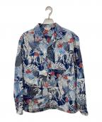 FLAT HEADフラット ヘッド）の古着「LINEN OPEN SHIRT」｜ブルー