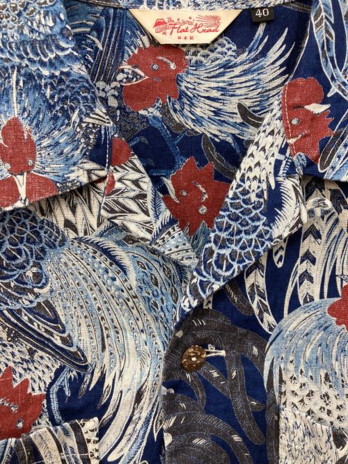 FLAT HEAD（フラット ヘッド）FLAT HEAD (フラット ヘッド) LINEN OPEN SHIRT ブルー サイズ:SIZE 40の古着・服飾アイテム