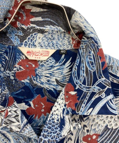 FLAT HEAD（フラット ヘッド）FLAT HEAD (フラット ヘッド) LINEN OPEN SHIRT ブルー サイズ:SIZE 40の古着・服飾アイテム