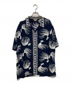 THE FLAT HEADザ・フラットヘッド）の古着「レーヨン開襟シャツ　THE FLAT HEAD」｜ネイビー