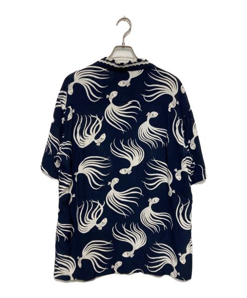 THE FLAT HEAD（ザ・フラットヘッド）THE FLAT HEAD (ザ・フラットヘッド) レーヨン開襟シャツ　THE FLAT HEAD ネイビー サイズ:42の古着・服飾アイテム