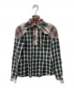 Vivienne Westwood RED LABELヴィヴィアンウエストウッドレッドレーベル）の古着「パッチワークボウタイシャツ」｜グリーン