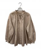 SLOBE IENAスローブ イエナ）の古着「フリルカラーギャザーブラウス」｜ベージュ