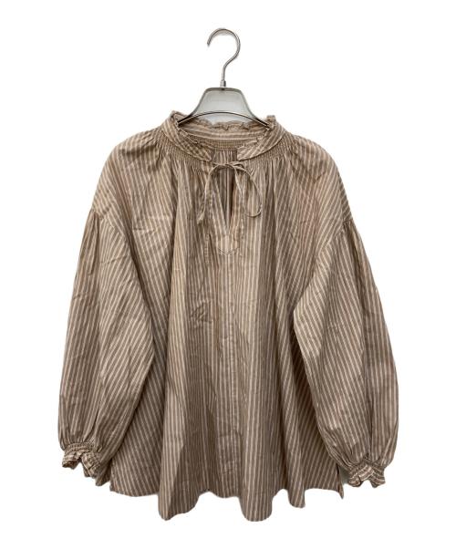 SLOBE IENA（スローブ イエナ）SLOBE IENA (スローブ イエナ) フリルカラーギャザーブラウス ベージュ サイズ:なしの古着・服飾アイテム