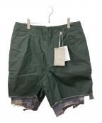 kolor/BEACONカラービーコン）の古着「タイプライターコーティングショートパンツ」｜カーキ