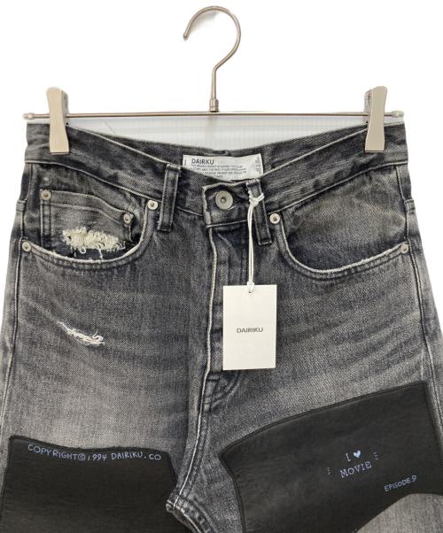 DAIRIKU（ダイリク）DAIRIKU (ダイリク) 22SS D-6 Painted ＆ Leather Patch Slim Pants ブラック サイズ:SIZE27の古着・服飾アイテム