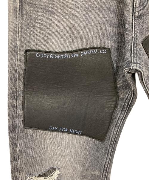 DAIRIKU（ダイリク）DAIRIKU (ダイリク) 22SS D-6 Painted ＆ Leather Patch Slim Pants ブラック サイズ:SIZE27の古着・服飾アイテム