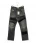 DAIRIKU（ダイリク）の古着「22SS D-6 Painted ＆ Leather Patch Slim Pants」｜ブラック