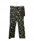 KIKO KOSTADINOVキコ・コスタディノフ）の古着「ストレッチツイル パイピング トラウザー エプロンパンツ」｜ネイビー