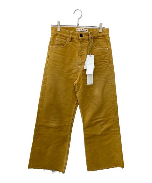 MARNI（マルニ）MARNI (マルニ) 19AW モールスキン コットン セミフレア ワイドパンツ マスタード サイズ:SIZE 44の古着・服飾アイテム