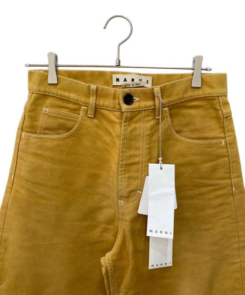 MARNI（マルニ）MARNI (マルニ) 19AW モールスキン コットン セミフレア ワイドパンツ マスタード サイズ:SIZE 44の古着・服飾アイテム