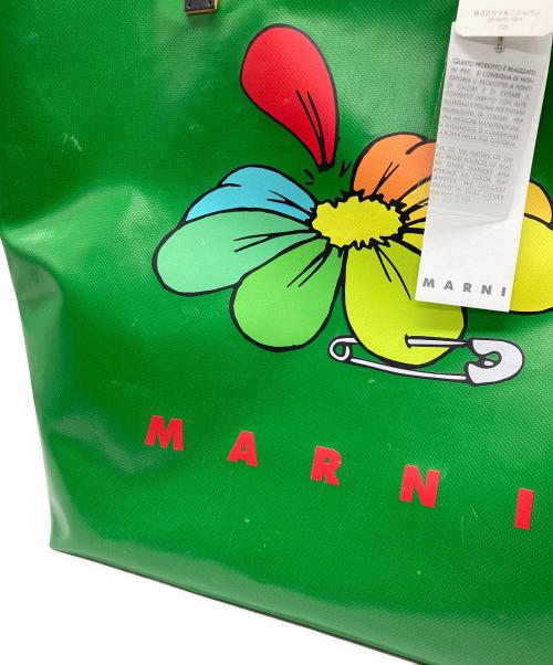 MARNI（マルニ）MARNI (マルニ) フラワープリントショッピングトート グリーンの古着・服飾アイテム