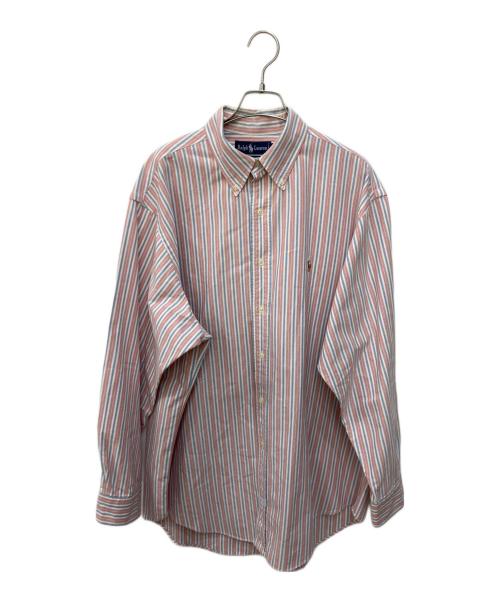 POLO RALPH LAUREN（ポロ・ラルフローレン）POLO RALPH LAUREN (ポロ・ラルフローレン) ストライプボタンダウンシャツ　YARMOUTH ピンク サイズ:16　1/2の古着・服飾アイテム