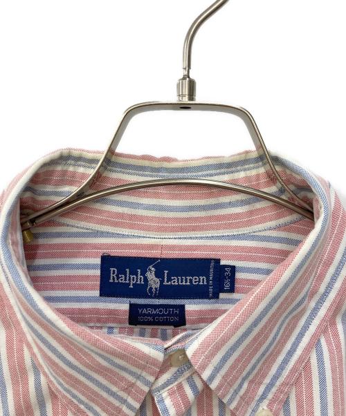 POLO RALPH LAUREN（ポロ・ラルフローレン）POLO RALPH LAUREN (ポロ・ラルフローレン) ストライプボタンダウンシャツ　YARMOUTH ピンク サイズ:16　1/2の古着・服飾アイテム
