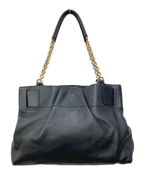 Salvatore Ferragamo（サルヴァトーレ フェラガモ）Salvatore Ferragamo (サルヴァトーレ フェラガモ) チェーントートバッグ ブラックの古着・服飾アイテム