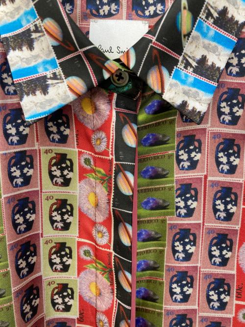 PAUL SMITH（ポールスミス）PAUL SMITH (ポールスミス) 切手柄シャツ マルチカラー サイズ:42の古着・服飾アイテム