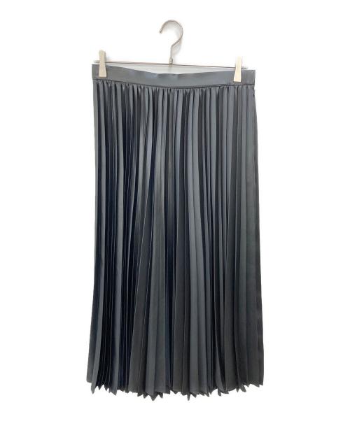 23区（ニジュウサンク）23区 (ニジュウサンク) レザーライク プリーツスカート グレー サイズ:44の古着・服飾アイテム