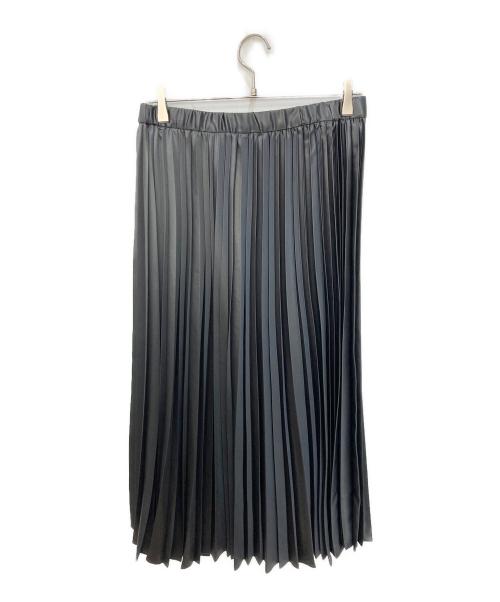23区（ニジュウサンク）23区 (ニジュウサンク) レザーライク プリーツスカート グレー サイズ:44の古着・服飾アイテム
