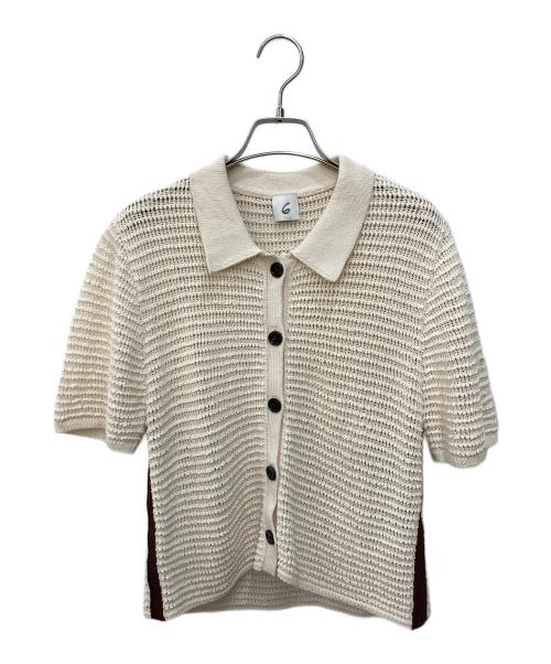 6(ROKU) BEAUTY&YOUTH（ロク ビューティーアンドユース）6(ROKU) BEAUTY&YOUTH (ロク ビューティーアンドユース) メッシュラインニット アイボリー サイズ:なしの古着・服飾アイテム