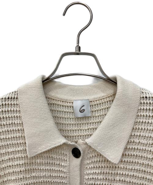 6(ROKU) BEAUTY&YOUTH（ロク ビューティーアンドユース）6(ROKU) BEAUTY&YOUTH (ロク ビューティーアンドユース) メッシュラインニット アイボリー サイズ:なしの古着・服飾アイテム