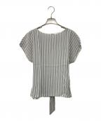 23区ニジュウサンク）の古着「ウエストリボンブラウス」｜ホワイト×ブラック