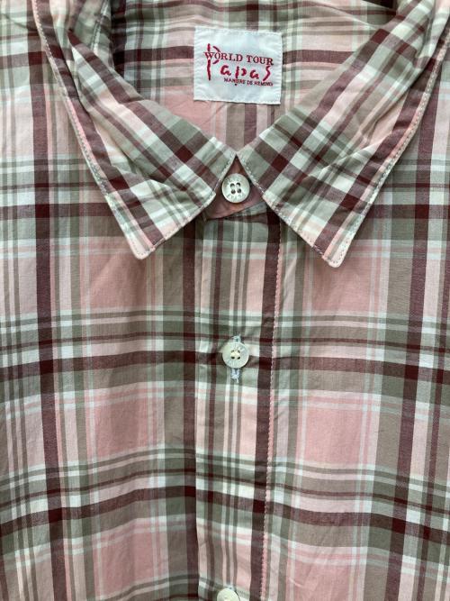 PAPAS（パパス）PAPAS (パパス) チェックシャツ ピンク サイズ:Mの古着・服飾アイテム