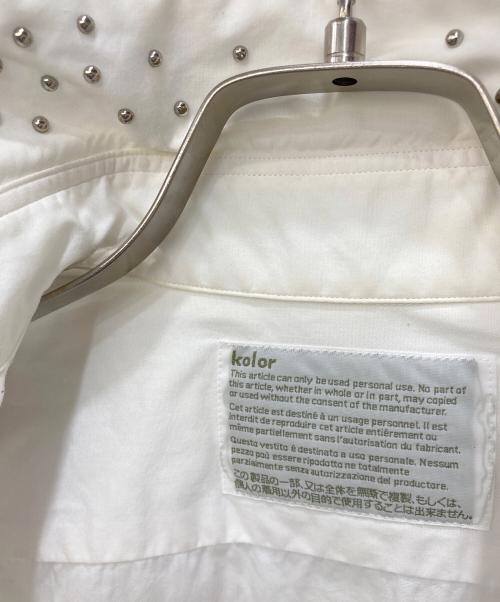 KOLOR（カラー）KOLOR (カラー) スタッズカラーシャツ ホワイト サイズ:SIZE 2の古着・服飾アイテム