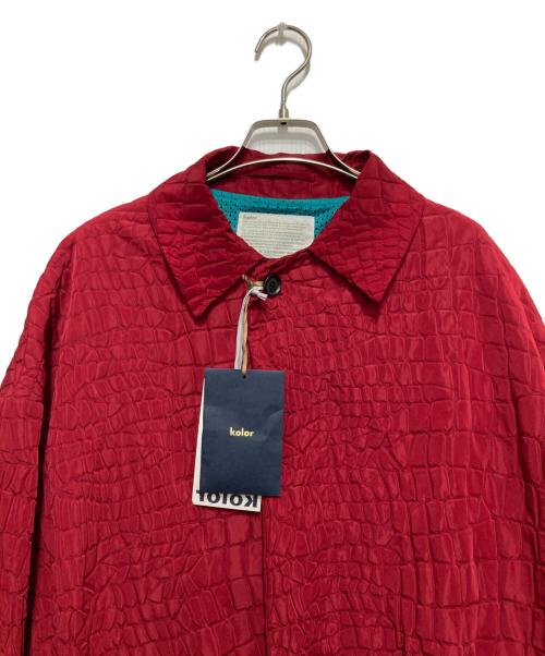 KOLOR（カラー）KOLOR (カラー) クロコダイルクロスステンカラーコート レッド サイズ:1の古着・服飾アイテム
