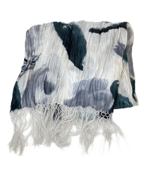 ISSEY MIYAKE（イッセイミヤケ）ISSEY MIYAKE (イッセイミヤケ) 総柄シルクストール ホワイトの古着・服飾アイテム