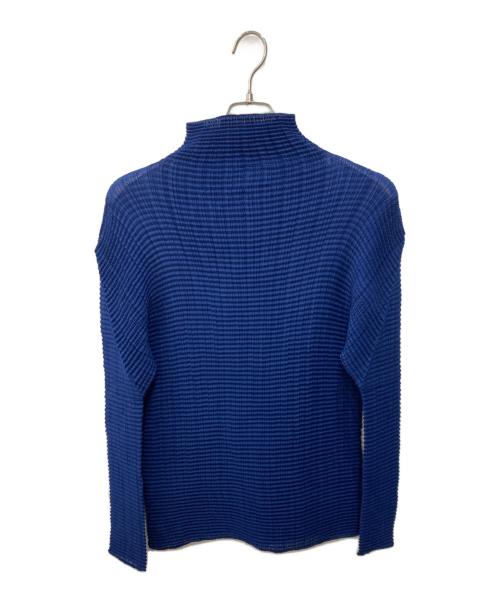 ISSEY MIYAKE（イッセイミヤケ）ISSEY MIYAKE (イッセイミヤケ) ハイネックプリーツカットソー ネイビー サイズ:Mの古着・服飾アイテム