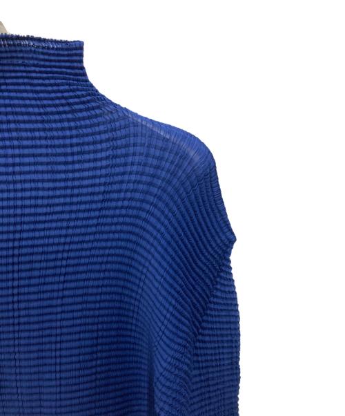 ISSEY MIYAKE（イッセイミヤケ）ISSEY MIYAKE (イッセイミヤケ) ハイネックプリーツカットソー ネイビー サイズ:Mの古着・服飾アイテム