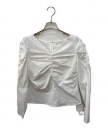 CELFORD（セルフォード）の古着「Vネックギャザートップス」｜ホワイト