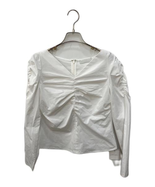 CELFORD（セルフォード）CELFORD (セルフォード) Vネックギャザートップス ホワイト サイズ:Sの古着・服飾アイテム