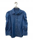 La boutique BonBonラブティックボンボン）の古着「デニムパワショルシャツ」｜インディゴ