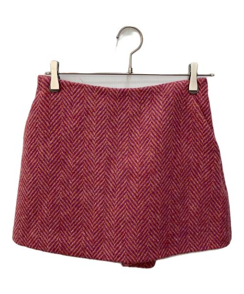 Loulou Willoughby（ルルウィルビー）Loulou Willoughby (ルルウィルビー) MAGEE ヘリンボンスカンツ ショッキングピンク サイズ:2の古着・服飾アイテム