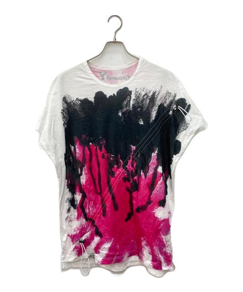 GROUND Y（グラウンドワイ）GROUND Y (グラウンドワイ) プリントTシャツ ホワイト サイズ:SIZE 3の古着・服飾アイテム