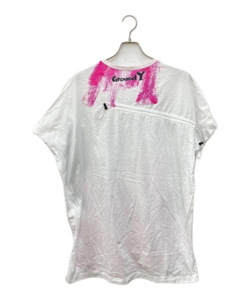 GROUND Y（グラウンドワイ）GROUND Y (グラウンドワイ) プリントTシャツ ホワイト サイズ:SIZE 3の古着・服飾アイテム